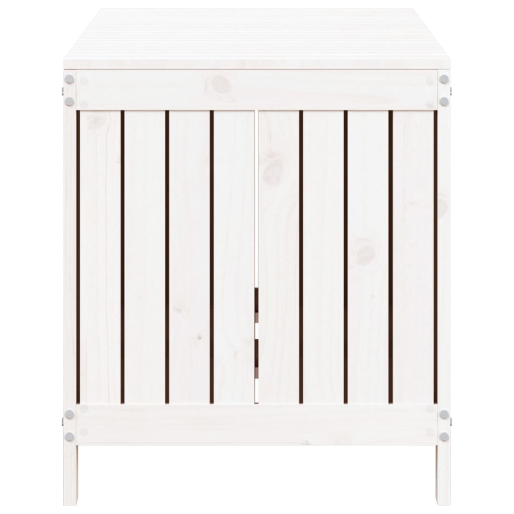 Gartentruhe Grau 76x42,5x54 cm Massivholz Kiefer