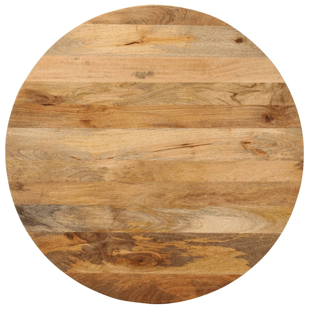 Tischplatte Ø 40x2,5 cm Rund Raues Massives Mangoholz