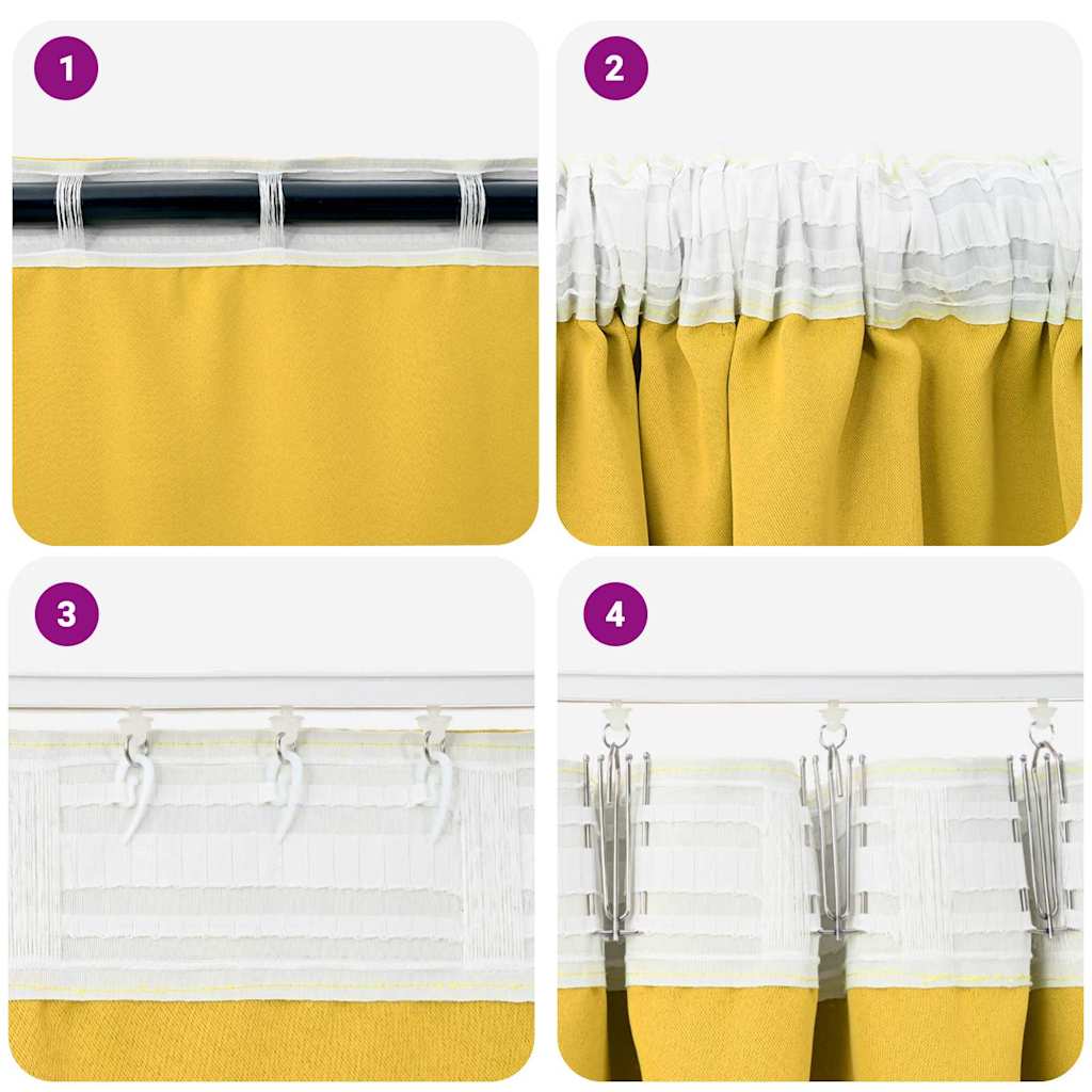 Verdunkelungs-Vorhänge mit Ringen 2 pcs Beige 140 x 140 cm