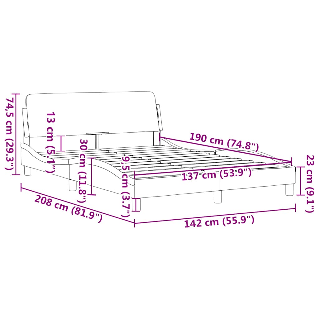 Bettgestell "Dover" Hellgrau 100x190 cm Stoff