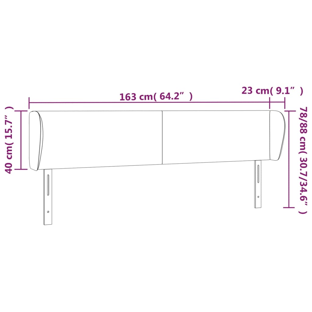 Kopfteil mit Ohren Creme 83x23x78/88 cm Kunstleder