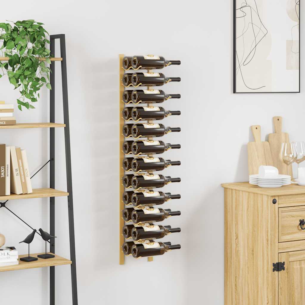 Wand-Weinregal für 24 Flaschen Schwarz Eisen