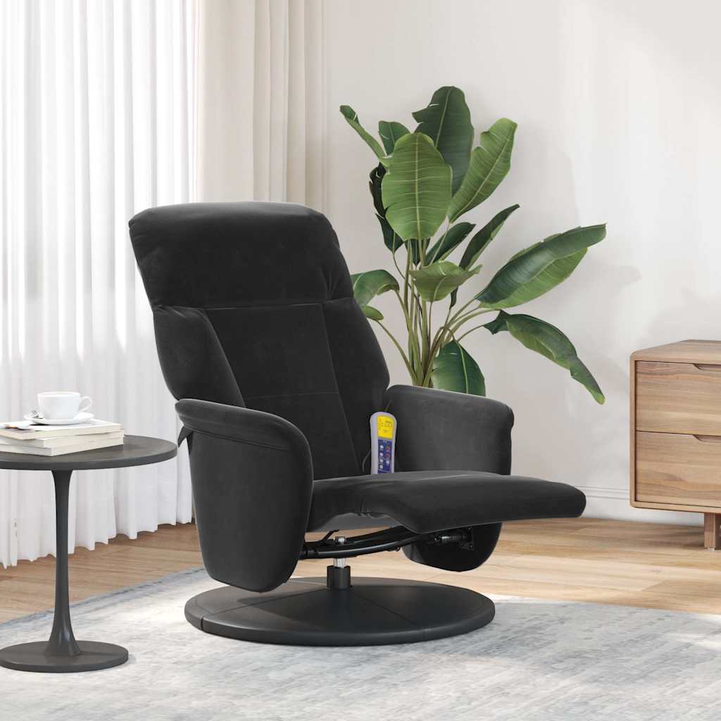 Massagesessel mit Fußteil Blau Samt