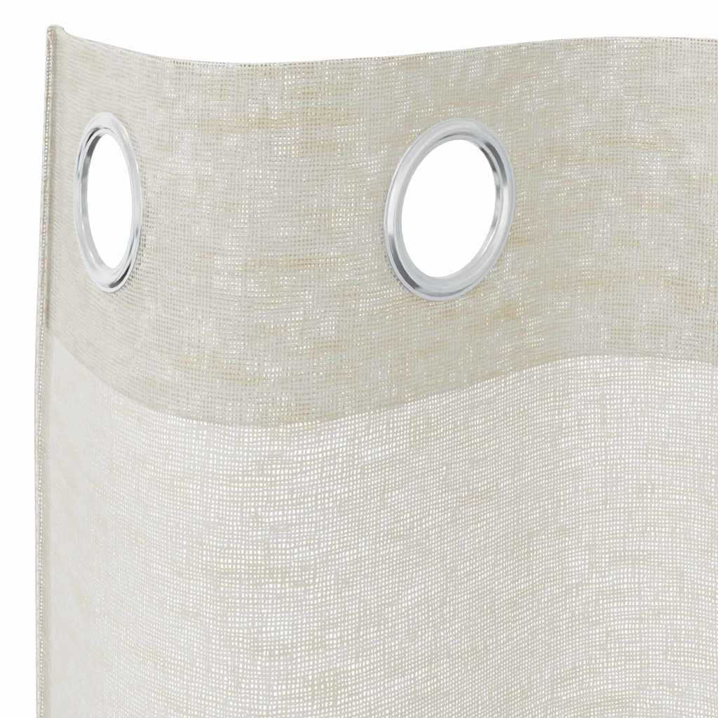 Voile-Vorhang mit Vorhängen 2 pcs Weiß 140 x 140 cm Polyester