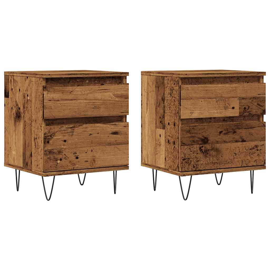 Bettschrank Schwarz Eichen-Optik 40 x 35 x 50 cm Holzwerkstoff