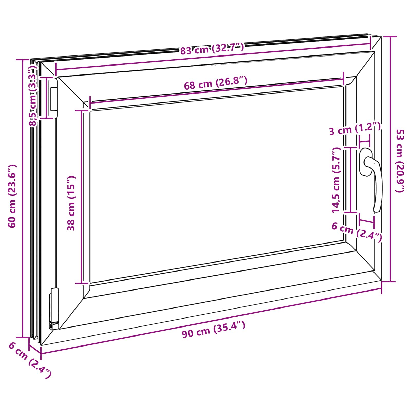 Kellerfenster RISOR 50 x 50 cm PVC und Glas Weiß