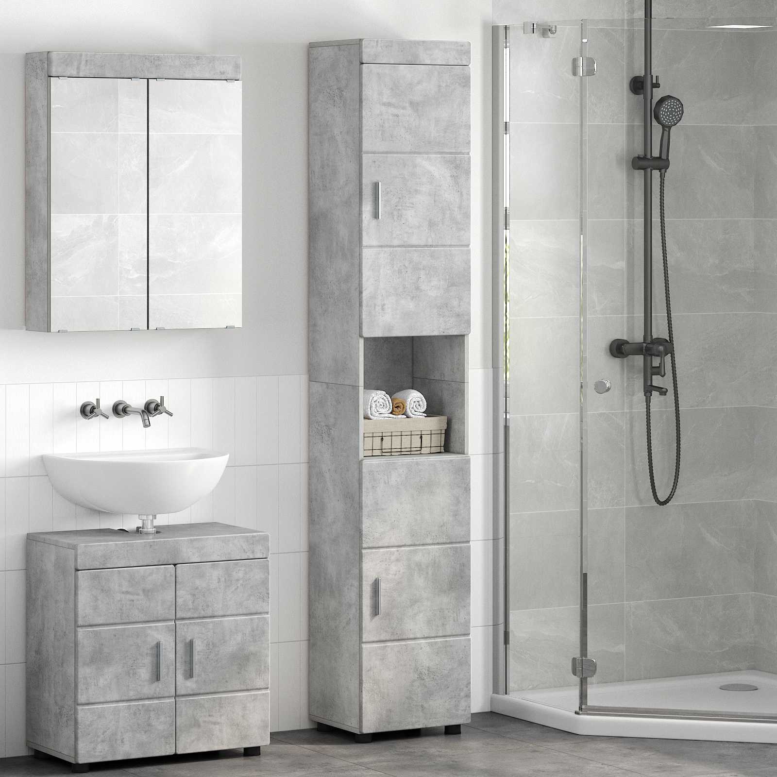 Badezimmermöbel-Set TULUM 2 pcs Weiß 60 x 34 x 63 cm