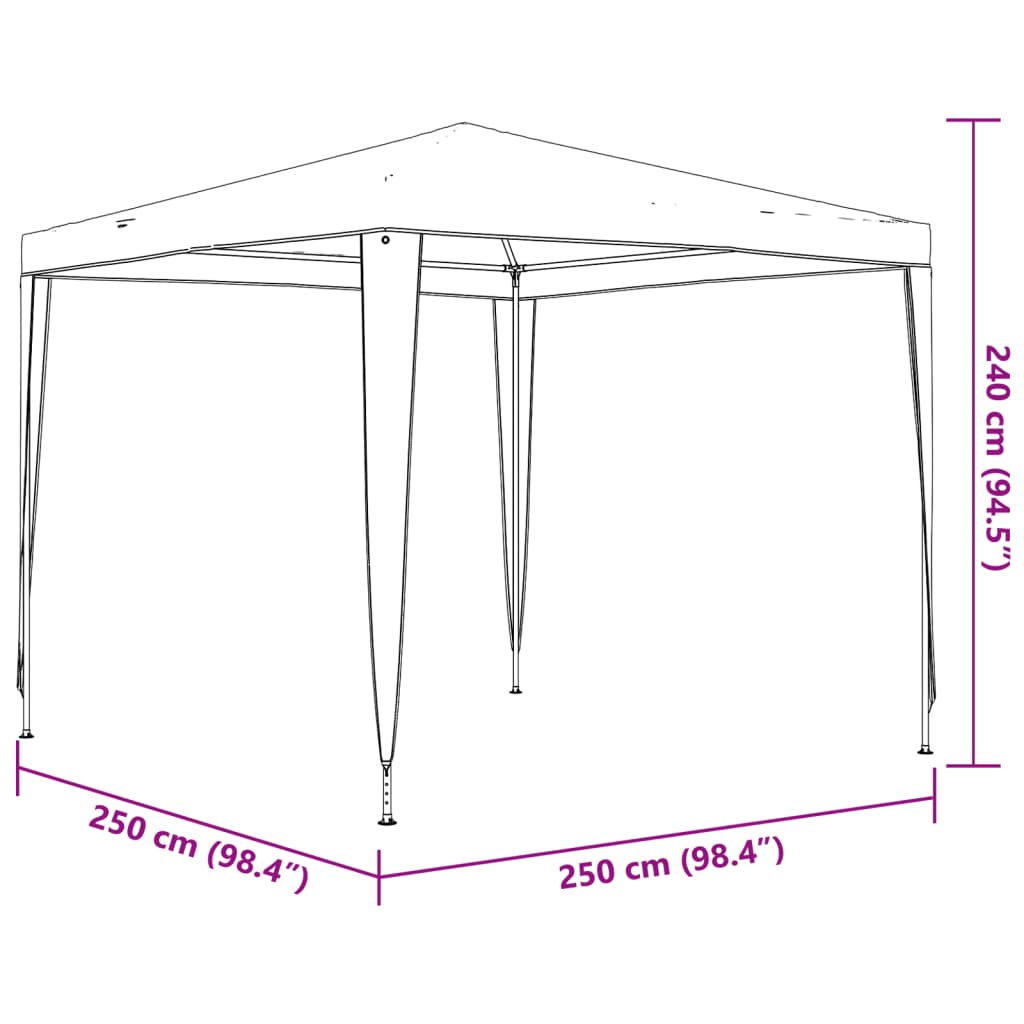 Party-Zelt 200 x 200 x 240 cm Rot PE und Stahl