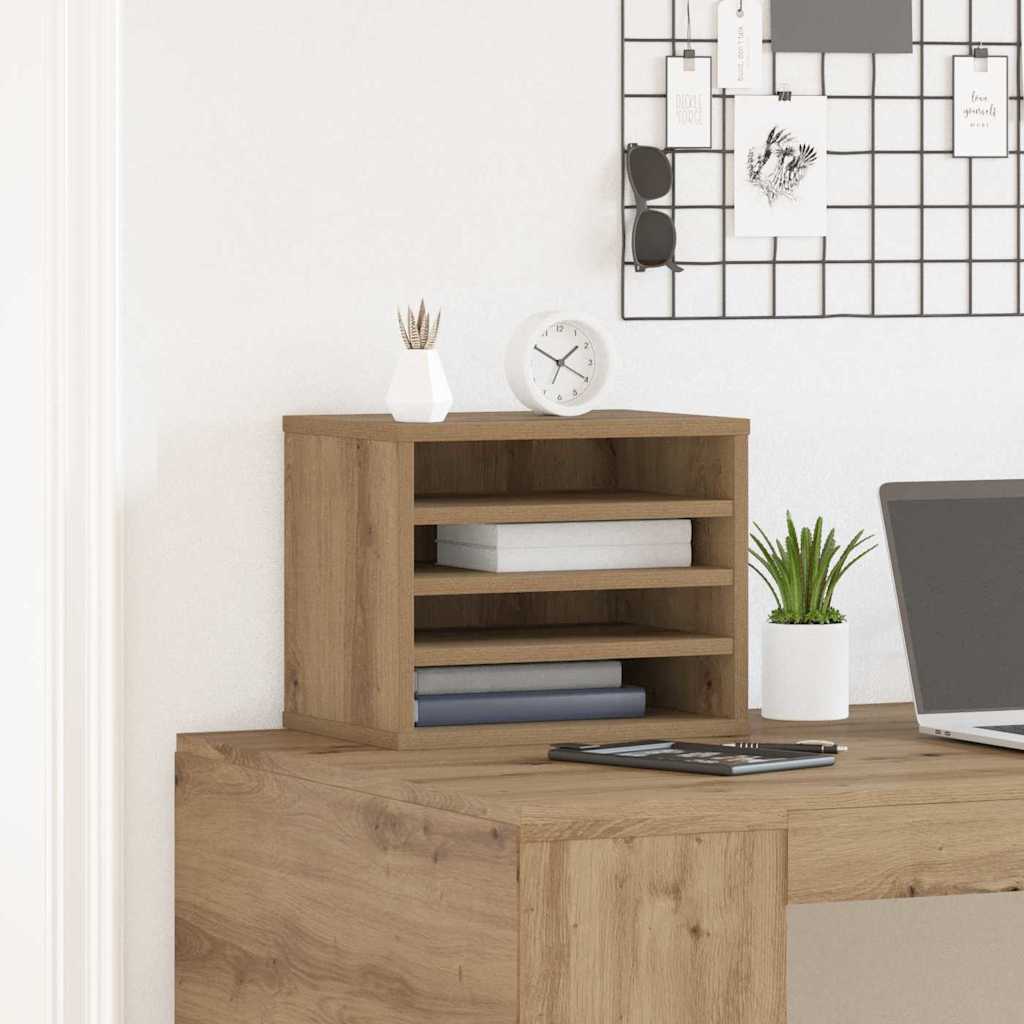 Schreibtisch-Organizer Weiß 36x26x29,5 cm Holzwerkstoff