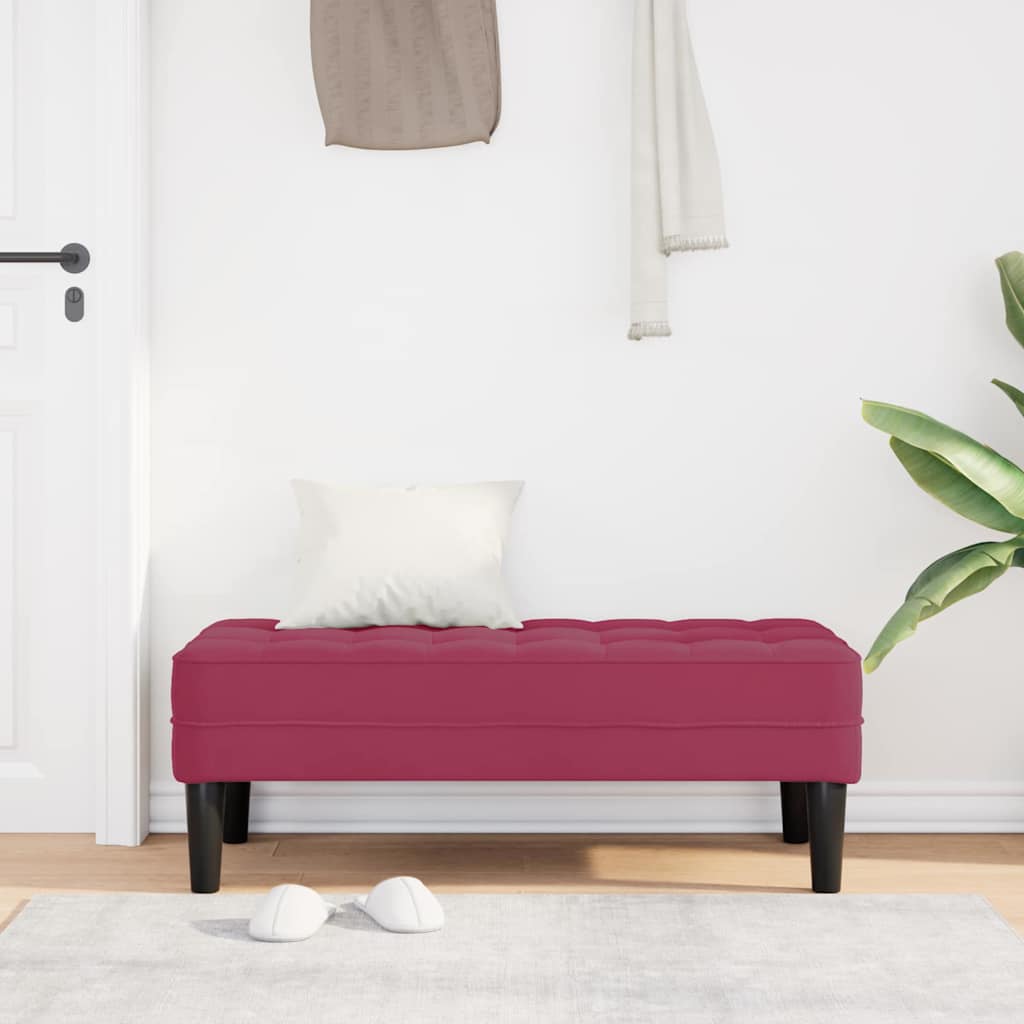 Bank mit Kissen Hellgrau 113 x 57 x 39 cm Samt