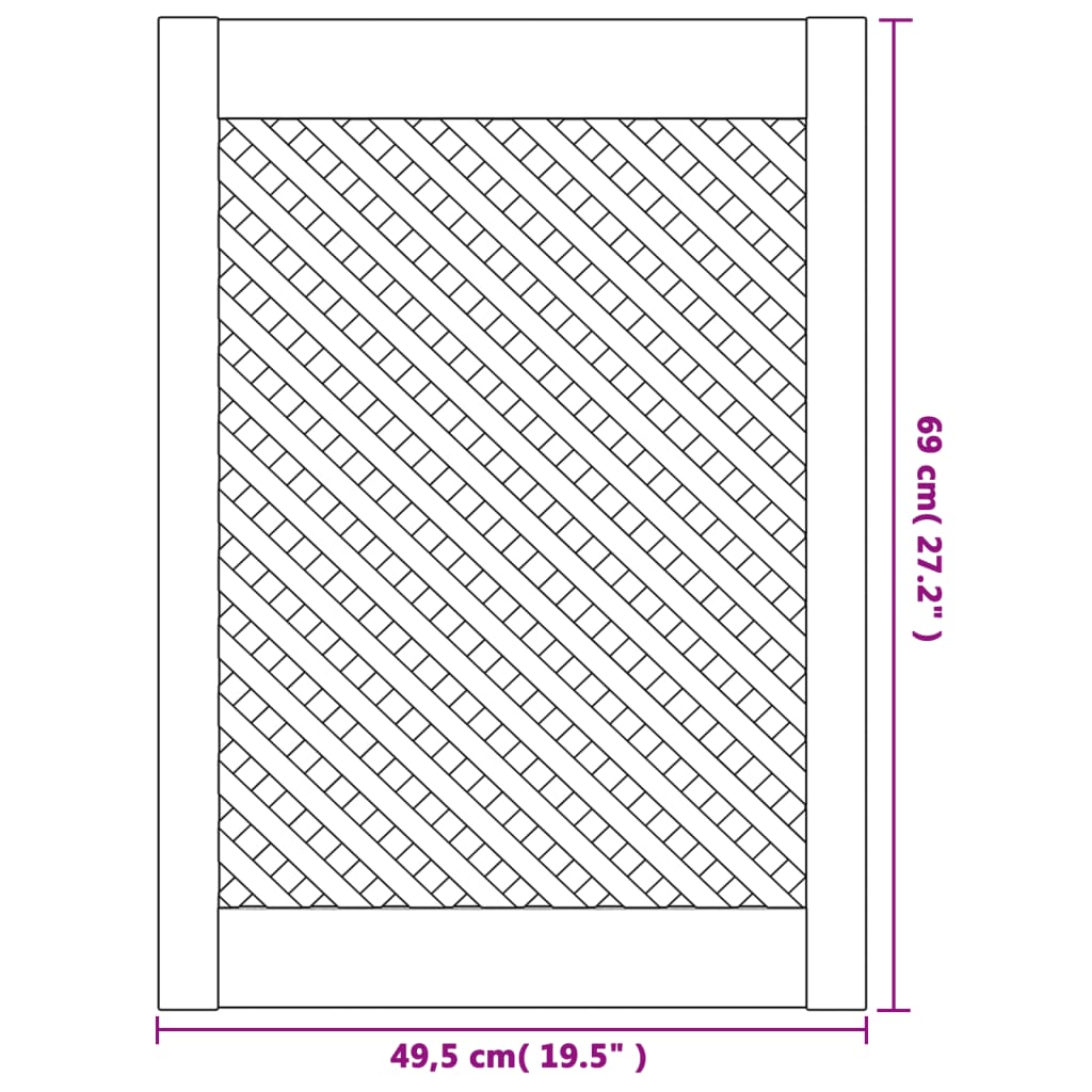 Schranktüren 2 Stk. Gitter-Design 39,5x39,5cm Massivholz Kiefer