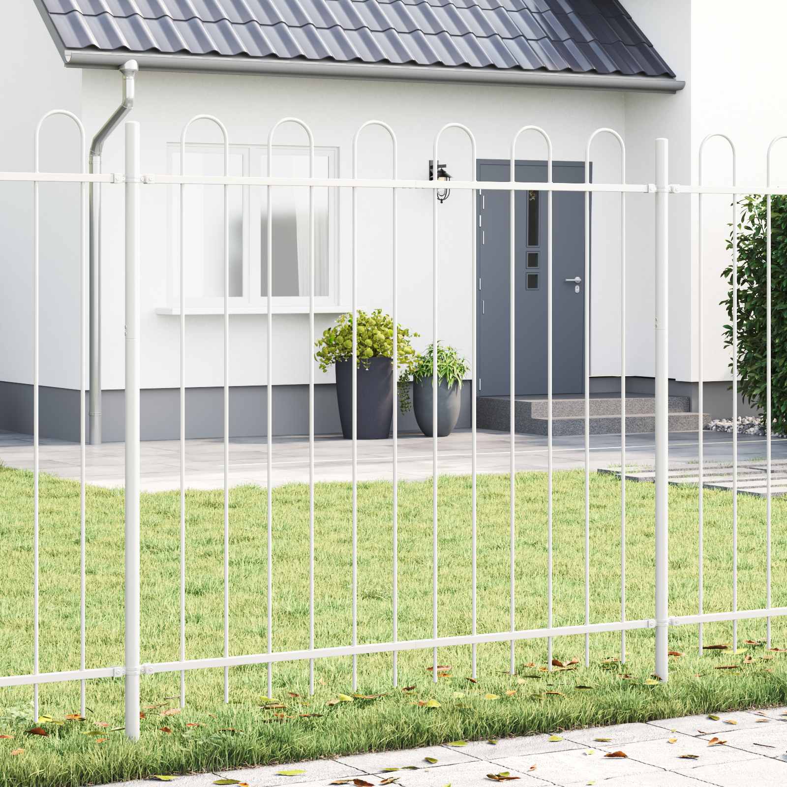 Gartenzaun Woerden mit Speerspitze Stahl 181 x 60 cm Schwarz