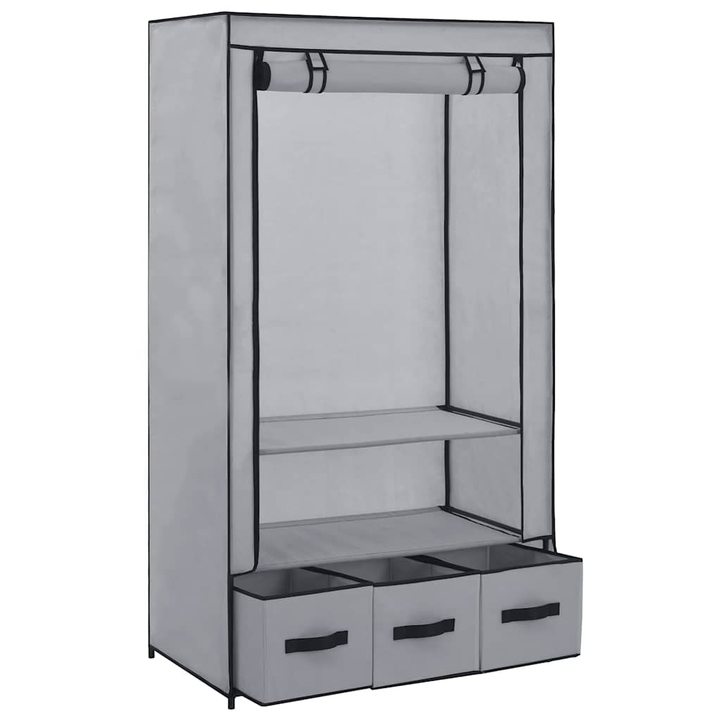 Kleiderschrank Schwarz 87 x 49 x 159 cm Stoff