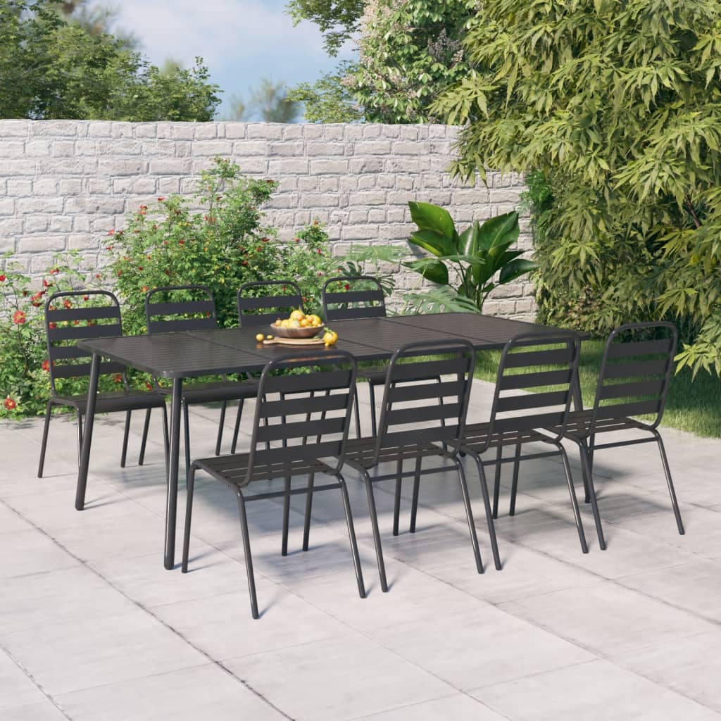 Gartentisch Anthrazit 100x100x71 cm Stahl