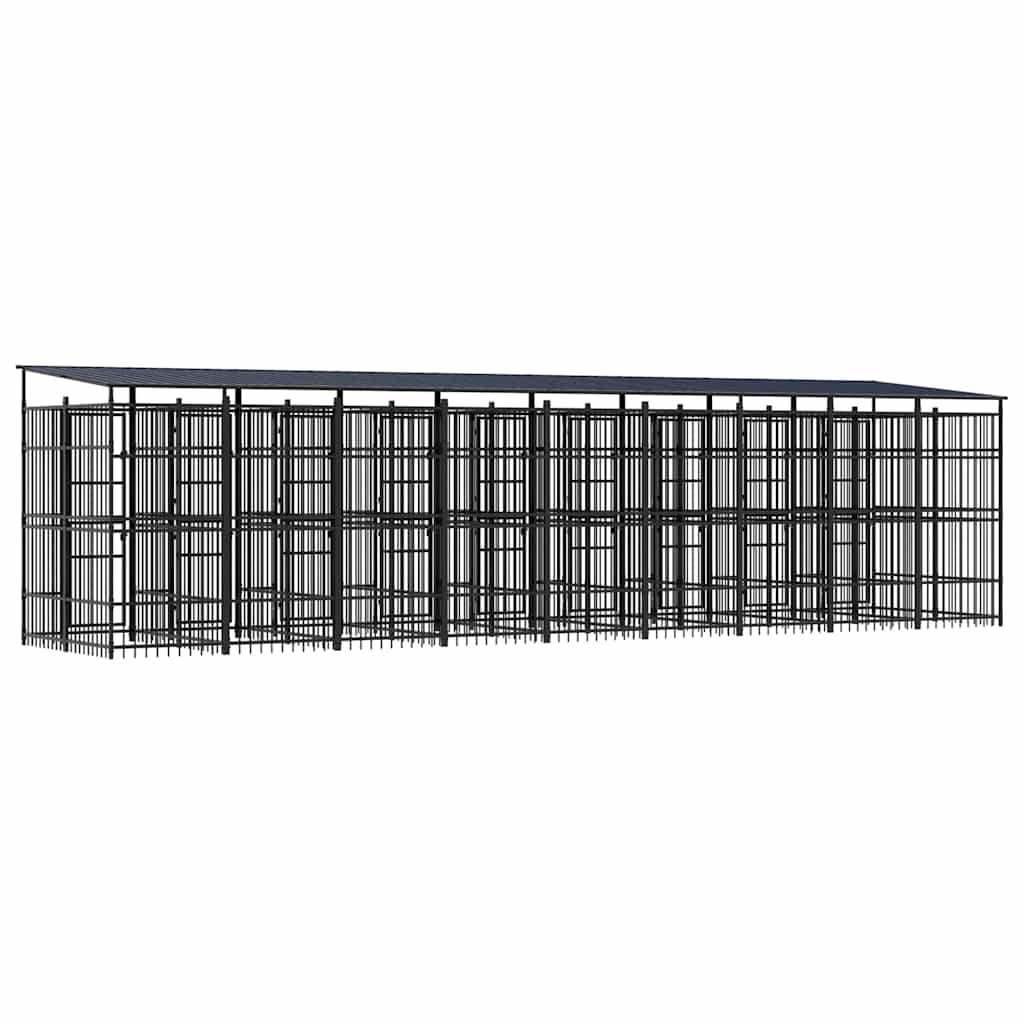 Outdoor-Hundezwinger mit Dach Stahl 1,84 m²