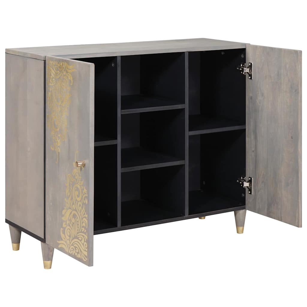 Sideboard mit Regal Braun 90 x 33 x 75 cm Massivholz Mango