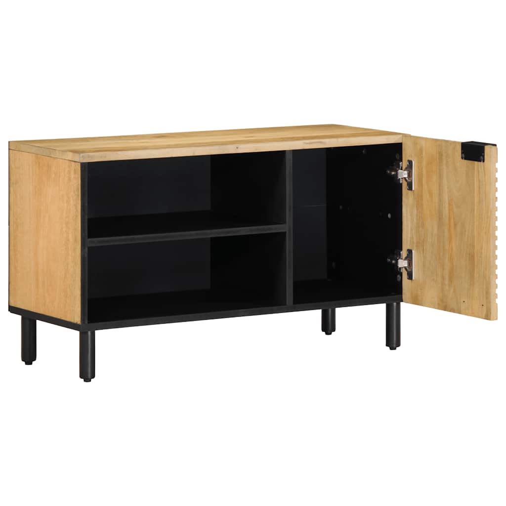 TV-Schränk mit Regal Braun 80 x 33 x 46 cm Massivholz Mango