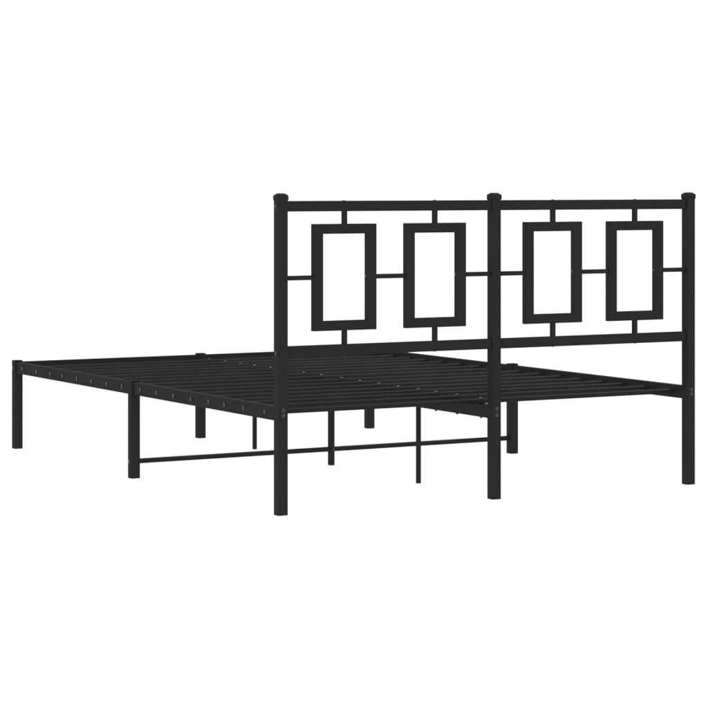 Bettgestell mit Kopf- und Fußteil Metall Weiß 180x200 cm