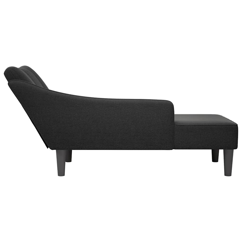 Chaiselongue mit Rechter Armlehne Hellgrau Stoff