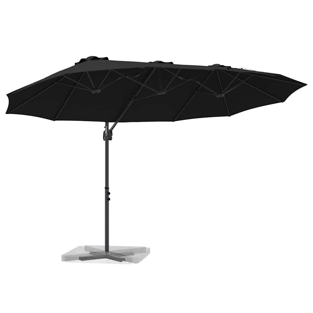 Sonnenschirm Sand 372 x 198 x 243 cm Polyester und Aluminium