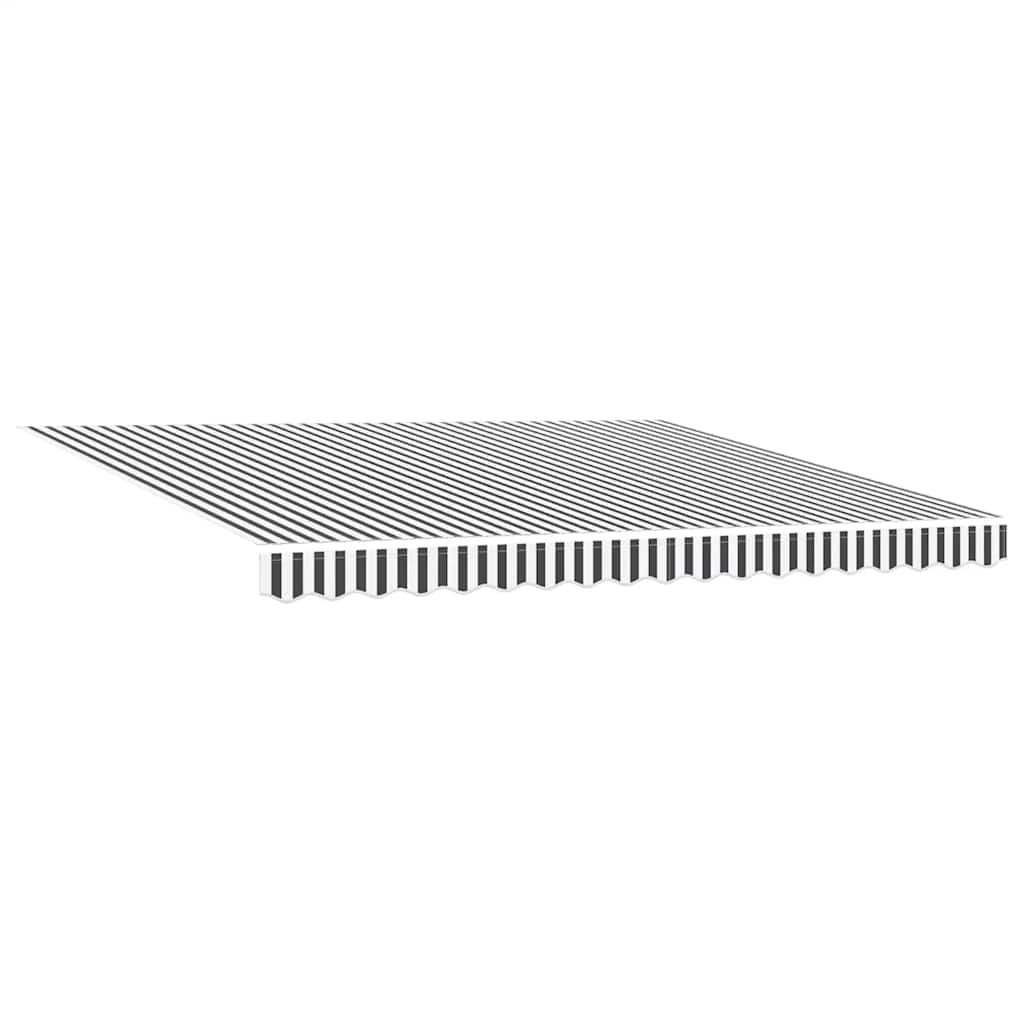 Markise Manuell Einziehbar mit LED 300x250 cm Blau und Weiß