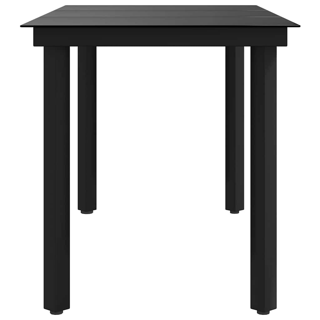 Garten-Esstisch Schwarz 160x80x74 cm Stahl und Hartglas