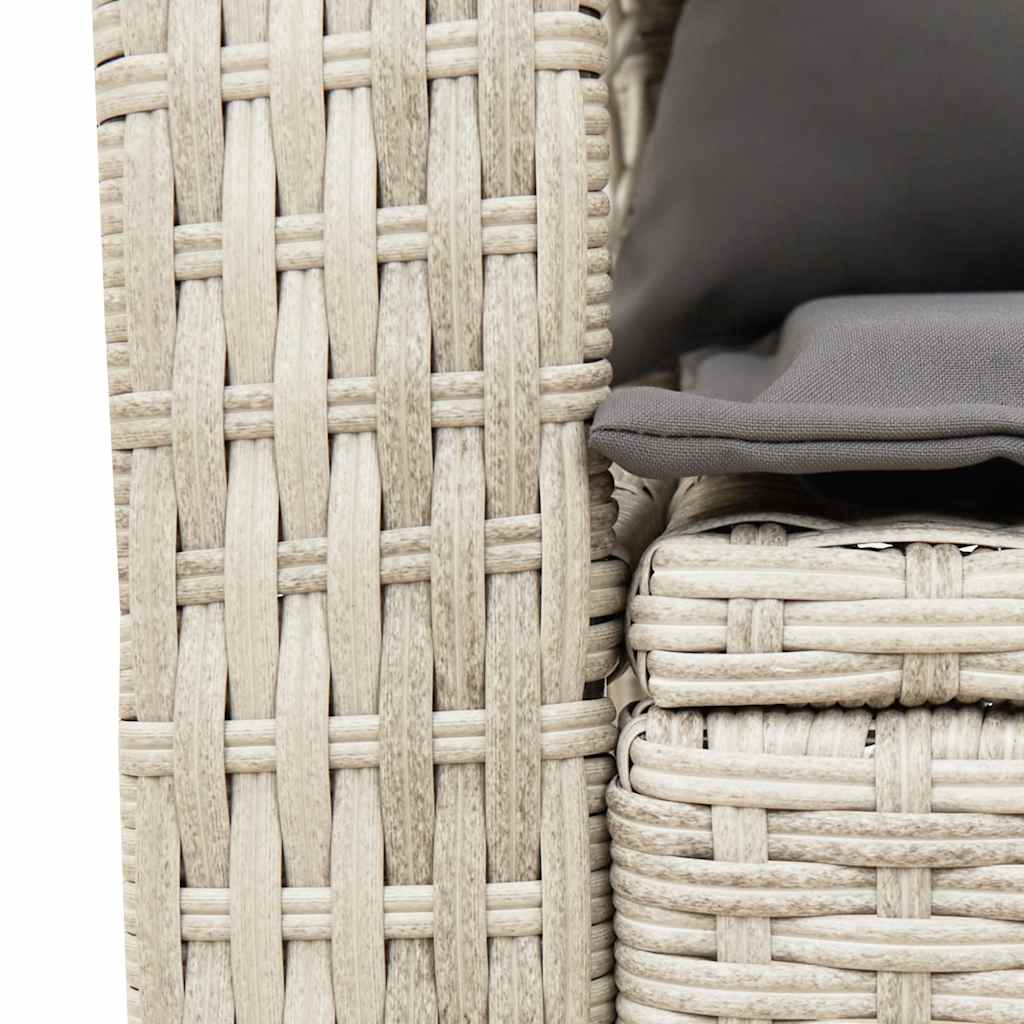 Garten-Schaukelstuhl mit Kissen Schwarz Poly Rattan