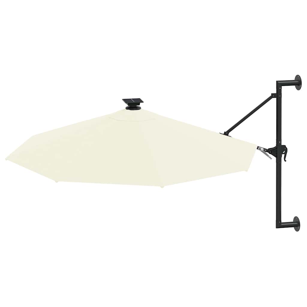 Sonnenschirm zur Wandmontage mit LEDs 300 cm Grün