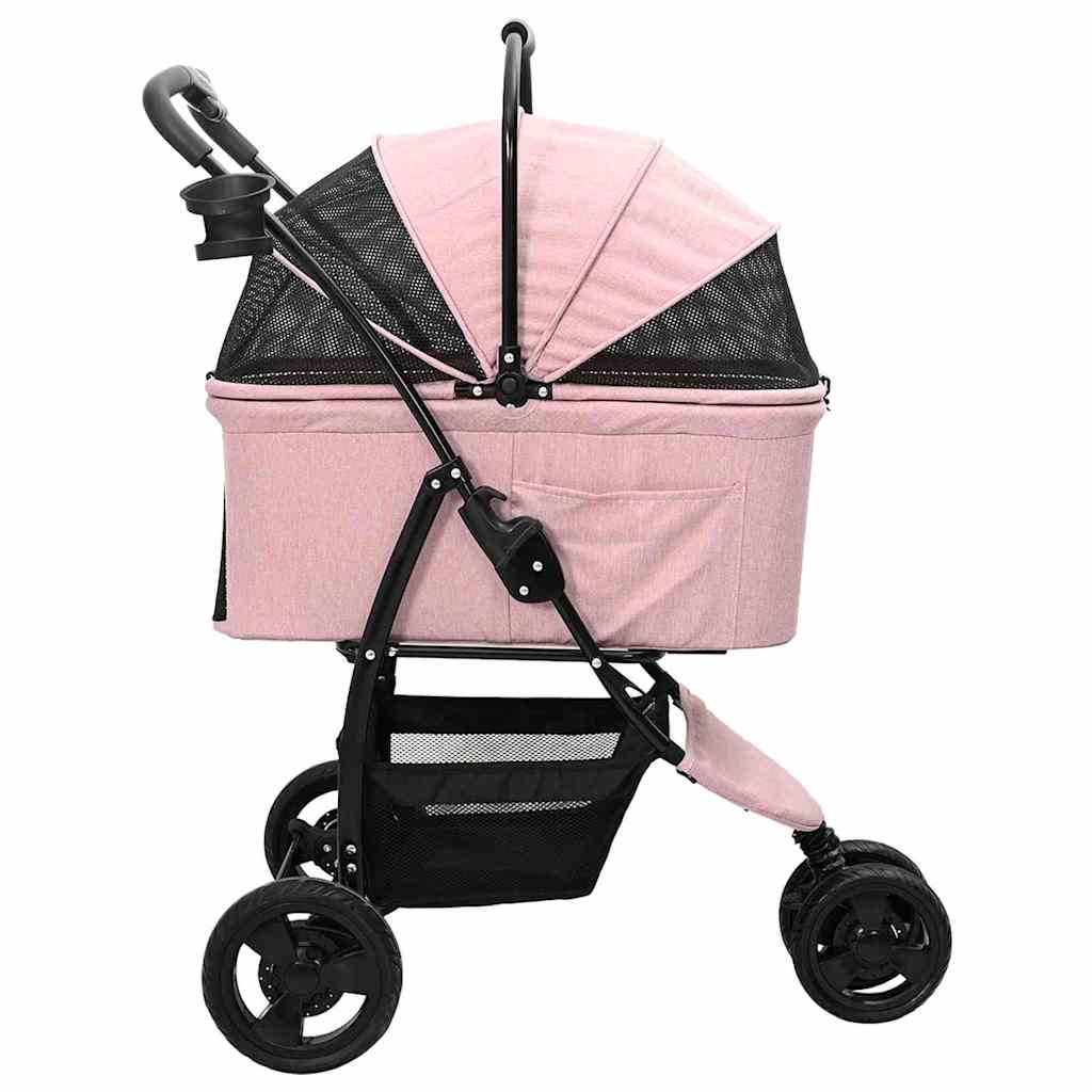 Faltbarer Haustierwagen Rosa 81 x 47 x 99 cm Polyester