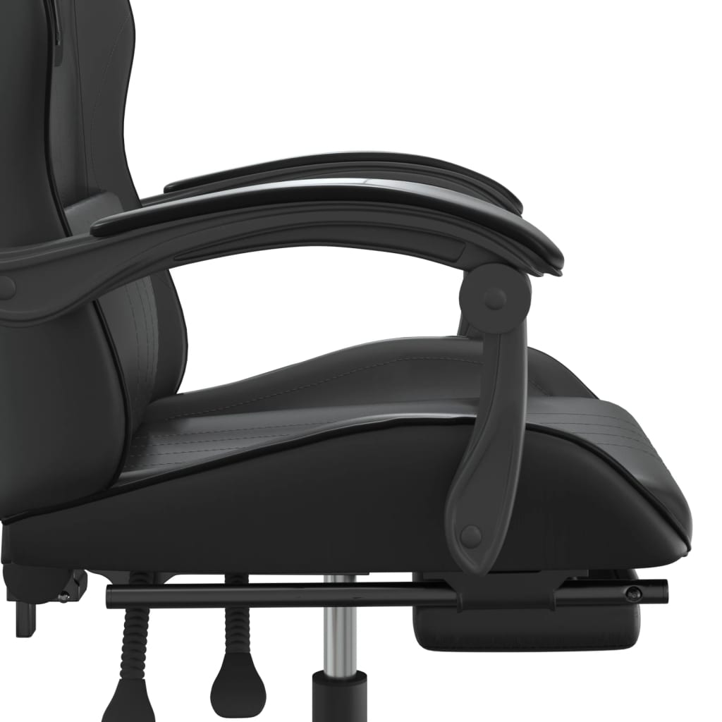 Gaming-Stuhl Drehbar Schwarz und Blau Kunstleder