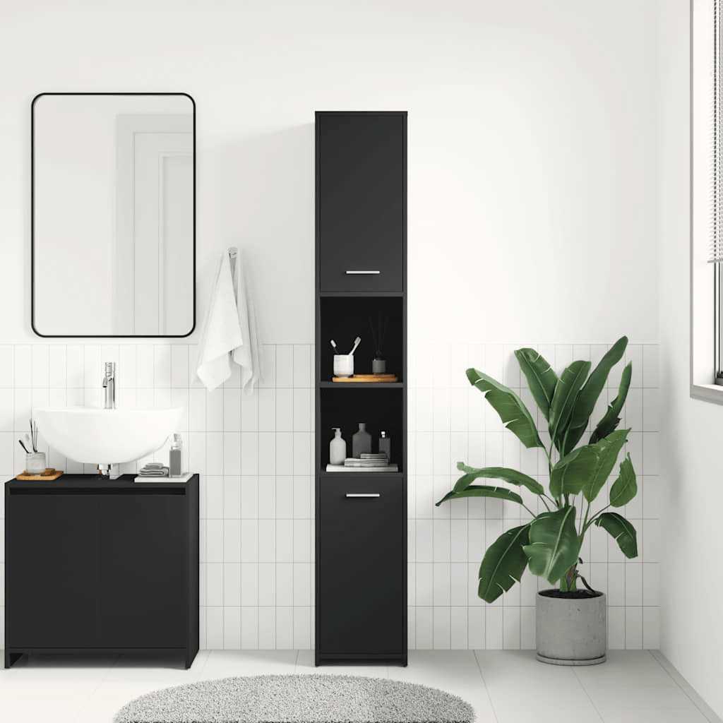 Badezimmerschrank Weiß 30x30x183,5 cm Holzwerkstoff