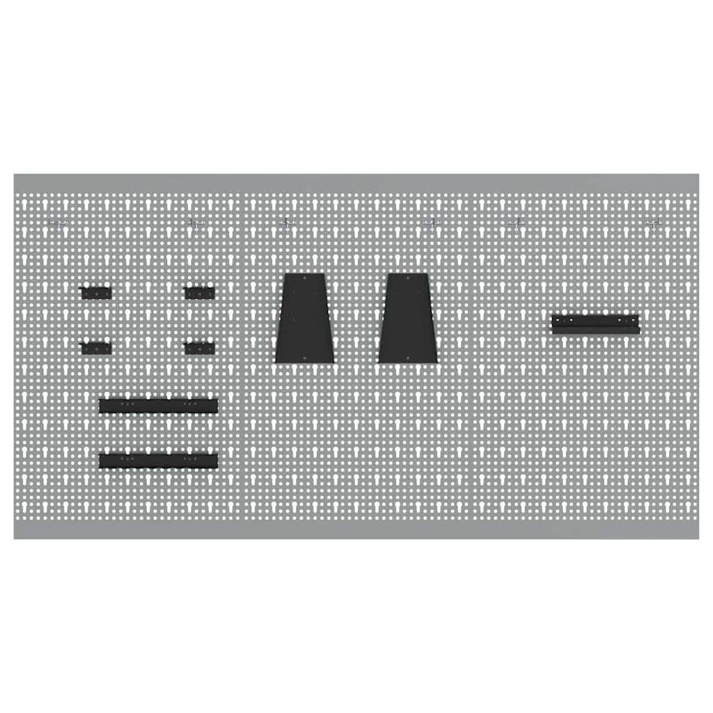 Werkzeugwandpaneel 2 pcs Grau 100 x 1 x 60 cm