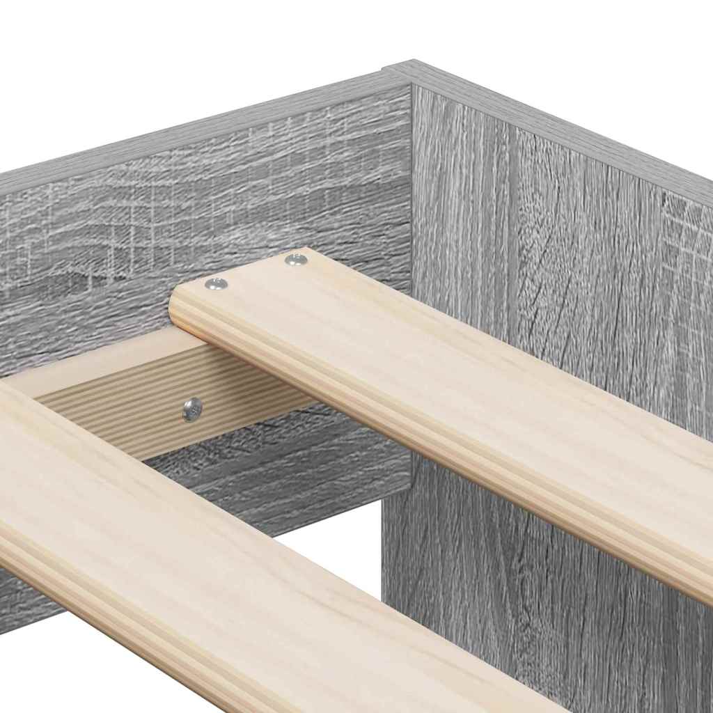 Aufbewahrungsbettgestell mit Speicher Weiß 80 cm Holzwerkstoff