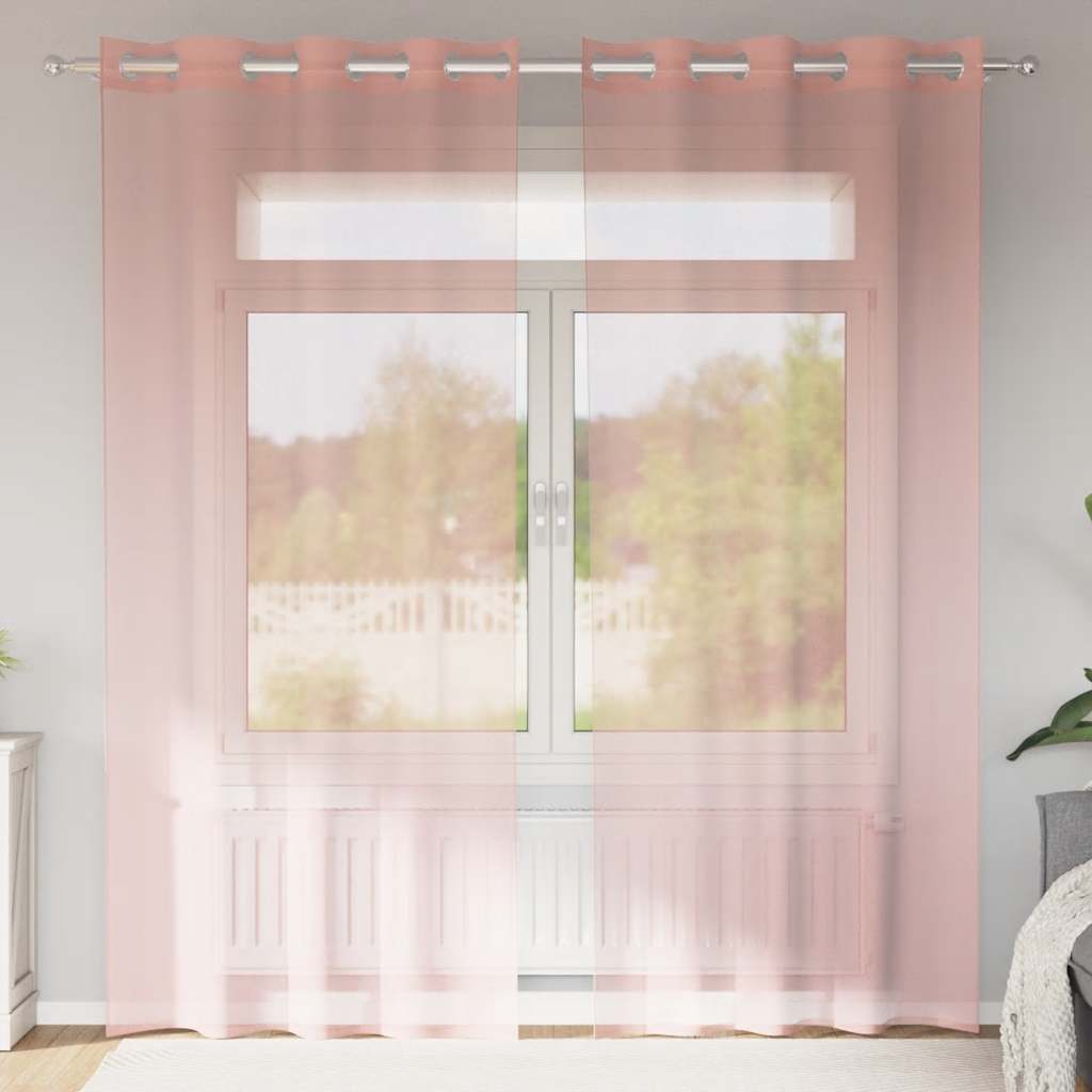 Voile Vorhänge mit Ösen 2 Stk. Apfelgrün 140x140 cm