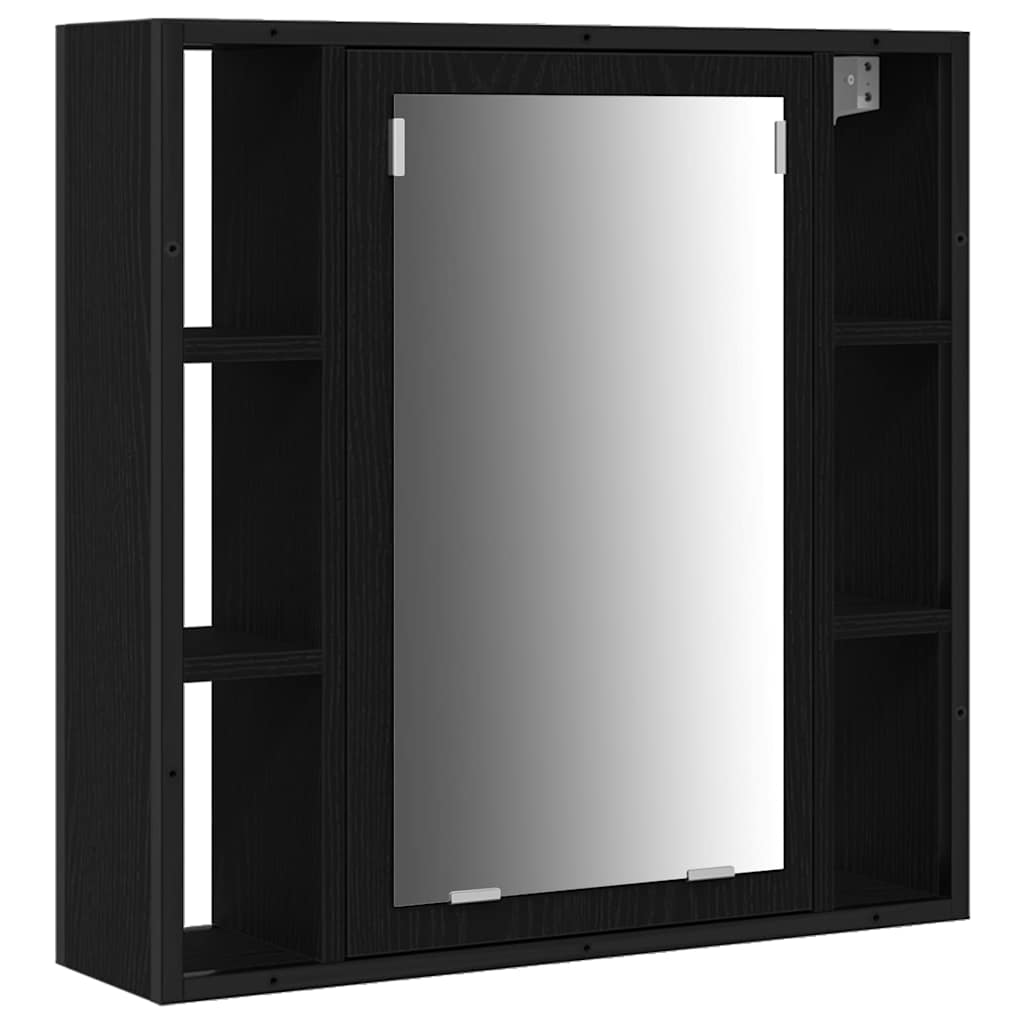 3-tlg. Badmöbel-Set Schwarz Holzwerkstoff