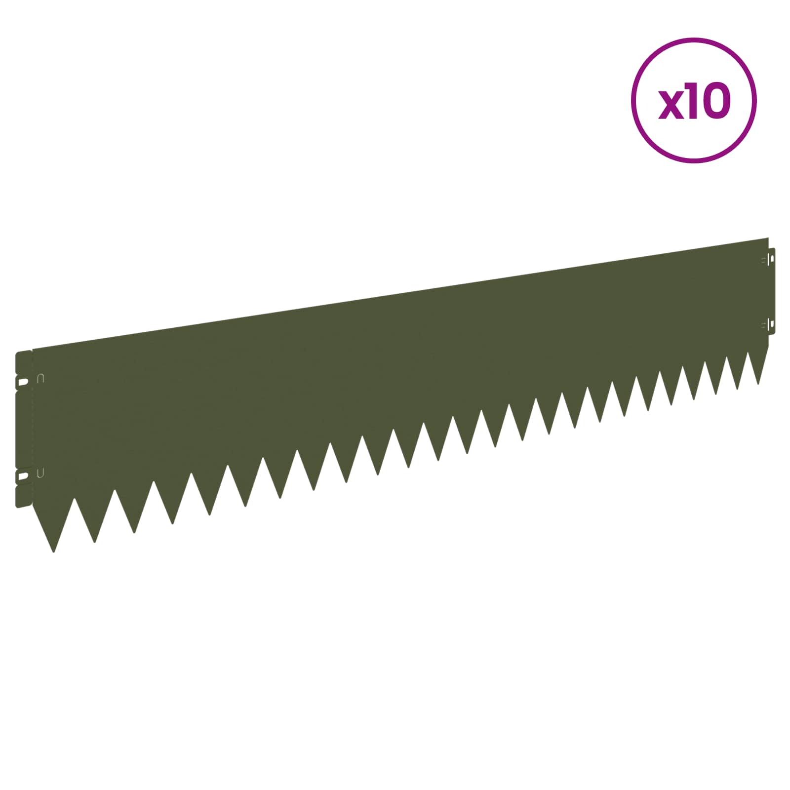 Raseneinfassung 10 pcs 103 x 10 cm Stahl Schwarz