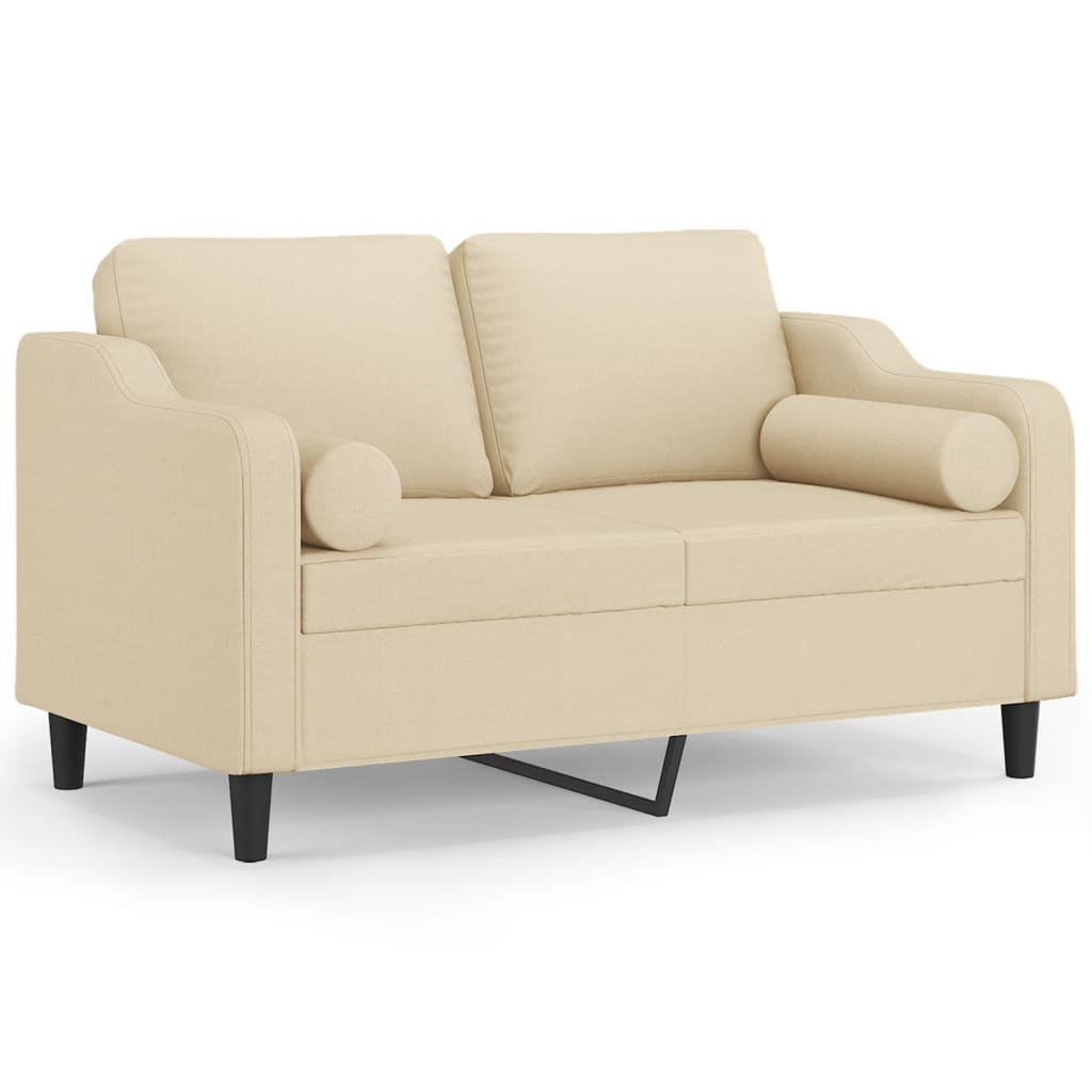 2-Sitzer-Sofa mit Zierkissen Braun 120 cm Stoff
