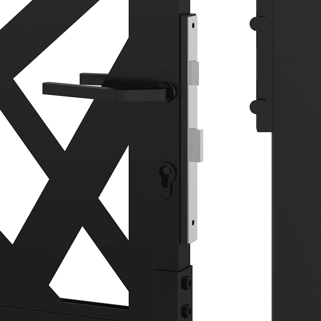 Gartentor Schwarz 100x100 cm Stahl Lichtdesign