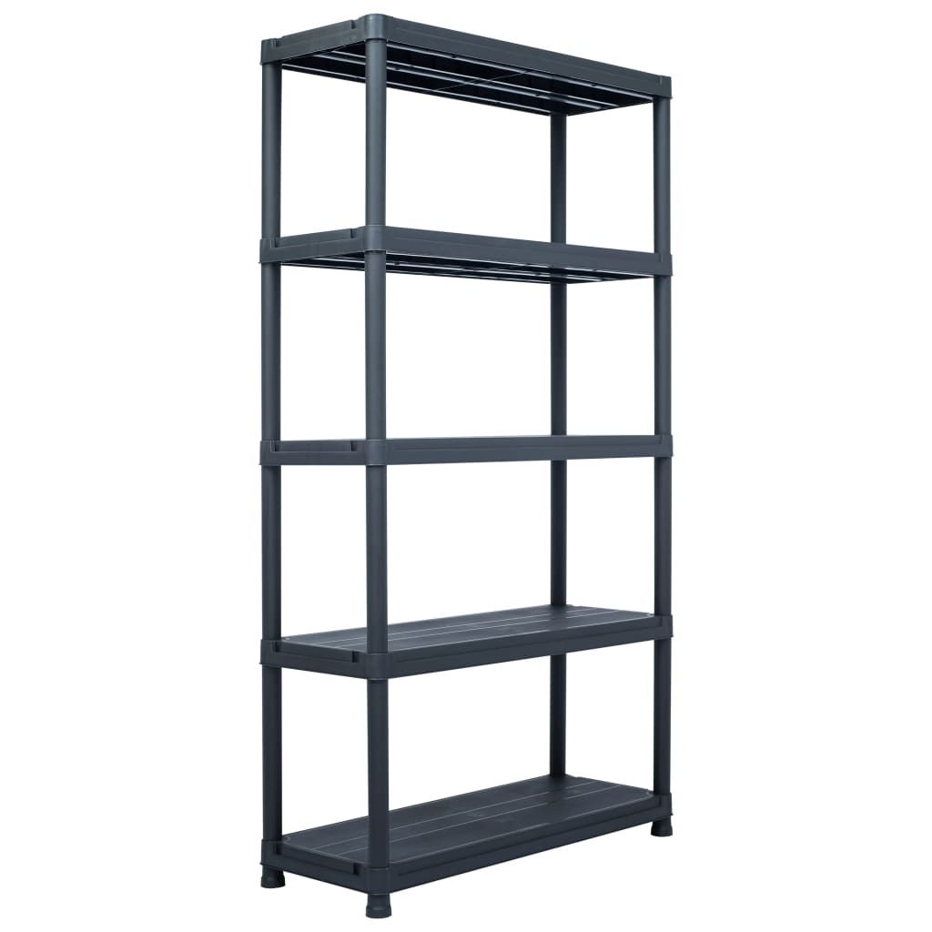 Lagerregale 2 Stk. Schwarz 60 x 30 x 138 cm Kunststoff