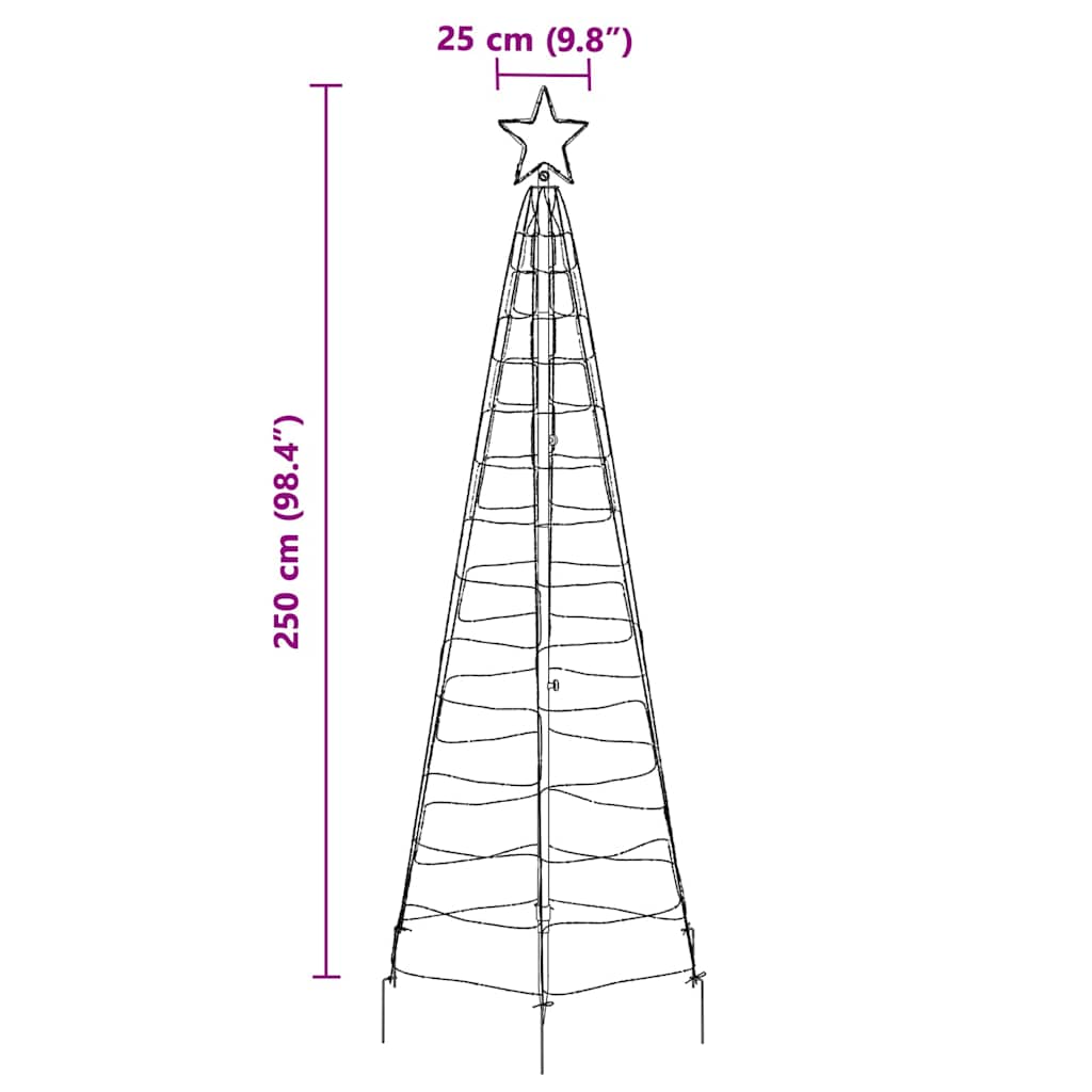 LED-Weihnachtsbaum mit Erdspießen 220 LEDs Warmweiß 180 cm