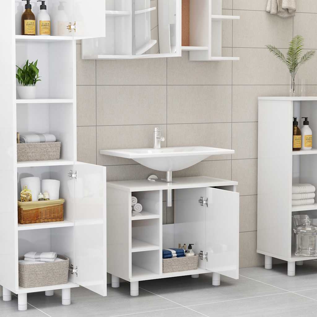 Badezimmerschrank Weiß 60x32x53,5 cm Holzwerkstoff