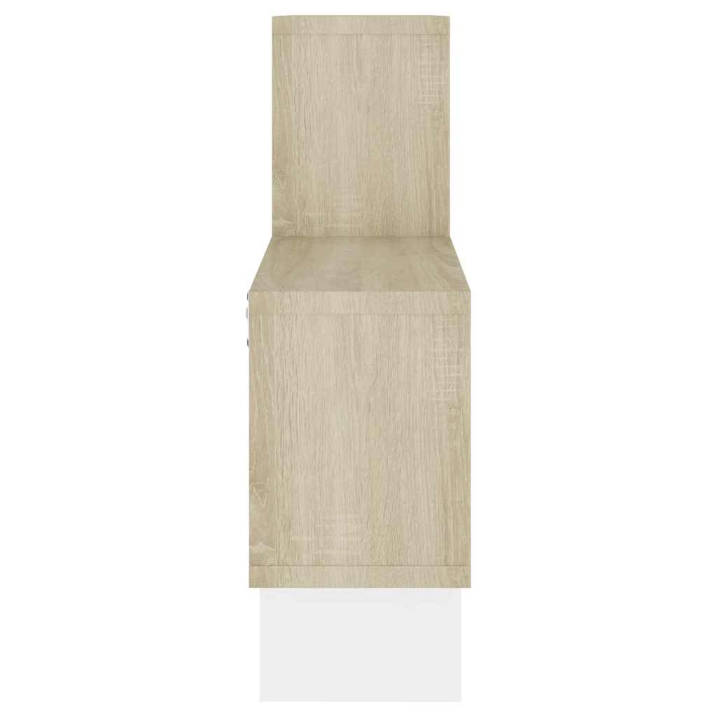 Wandregal in Autoform Weiß 82x15x51 cm Holzwerkstoff