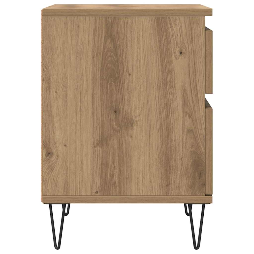 Bettschrank Schwarz Eichen-Optik 40 x 35 x 50 cm Holzwerkstoff