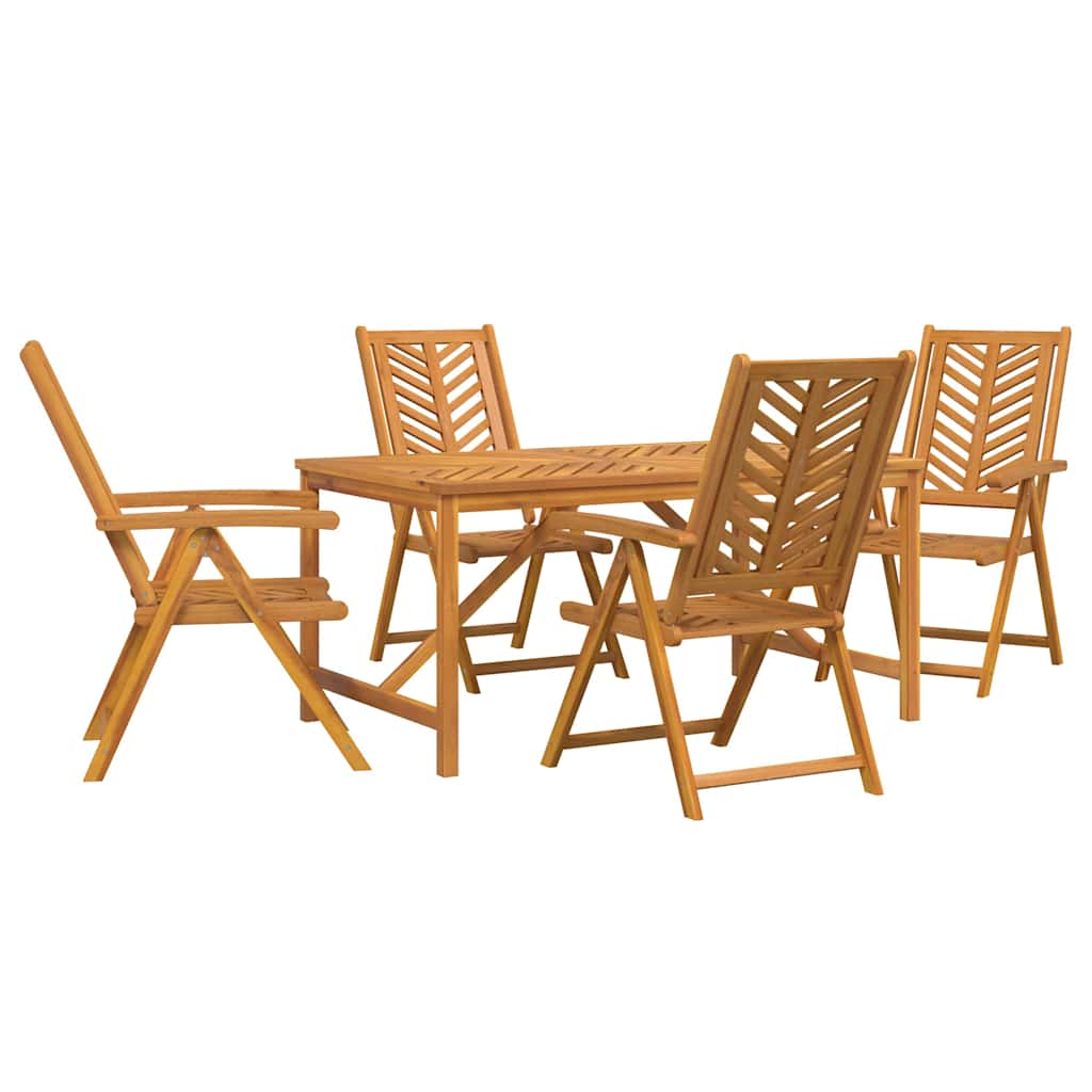 Garten Essgruppe 3 Stk. Braun Massivholz Akazie