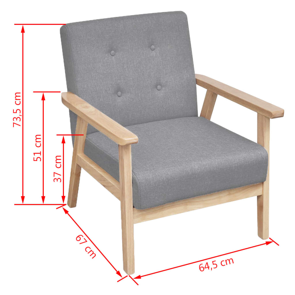 2-Sitzer-Sofa Stoff Hellgrau