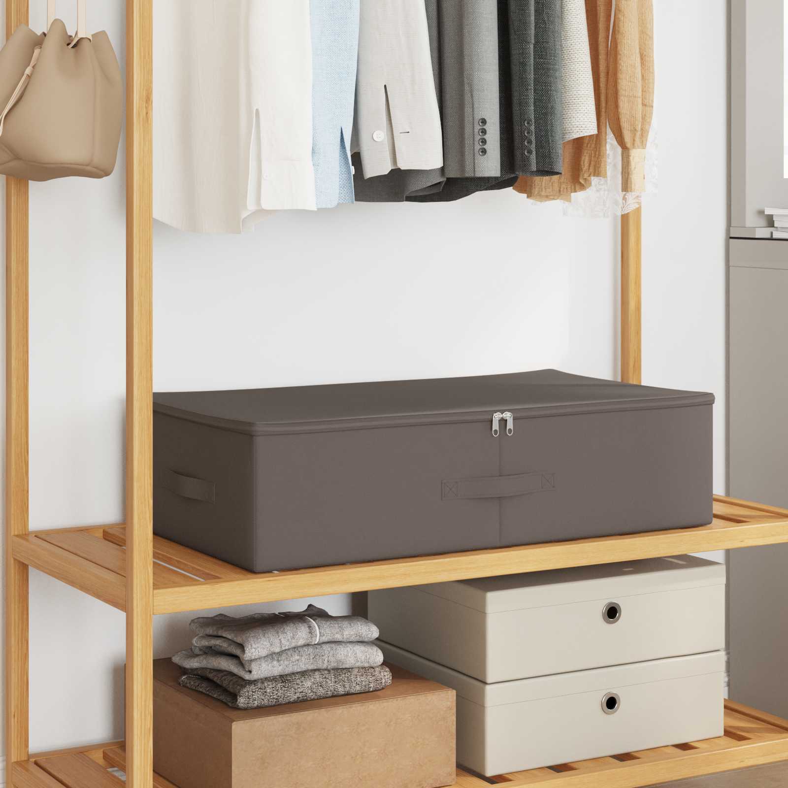 Aufbewahrungsbox Stoff 50x30x25 cm Anthrazit