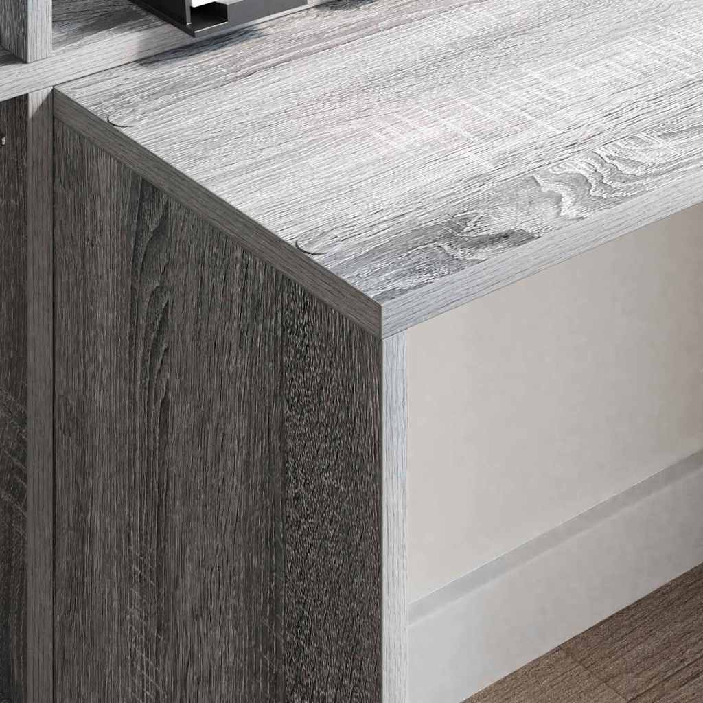 Schreibtisch mit Regal Weiß 138,5 x 55 x 143 cm Holzwerkstoff