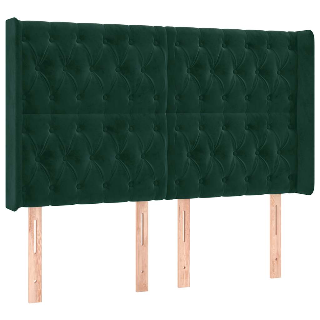 Kopfteil mit Ohren Dunkelblau 93x16x78/88 cm Samt