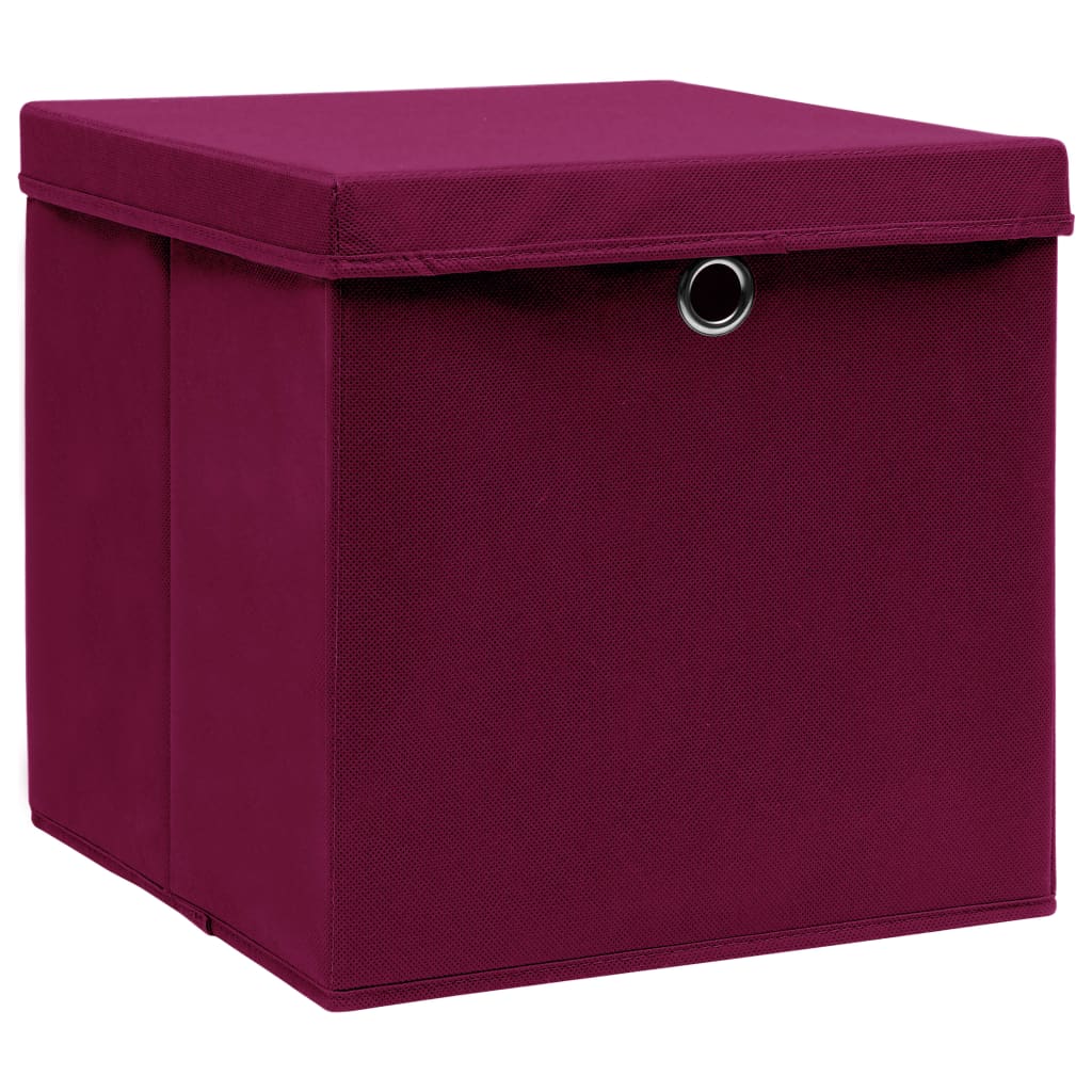 Aufbewahrungsboxen mit Deckeln 10 Stk. 28x28x28 cm Schwarz