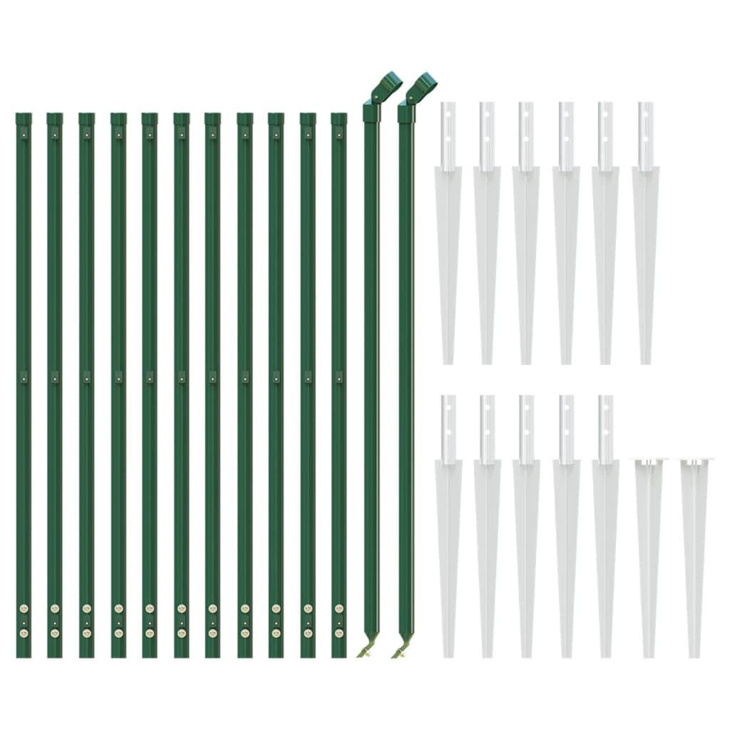 Maschendrahtzaun mit Bodenhülsen Grün 2x10 m